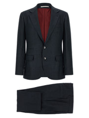 Men's Blue Silk Two-Piece Suit