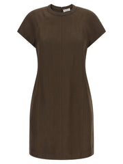 Women's Brown Viscose Short Dress