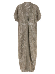 Women's Brown Linen Cardigan Clothing