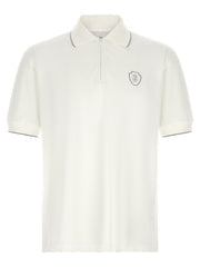 Men's White Polyamide Polo Shirt