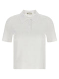 Women's White Viscose Polo Shirt