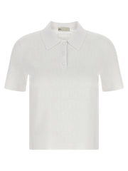 Women's White Viscose Polo Shirt
