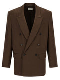 Men's Brown Silk Blazer Clothing