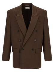 Men's Brown Silk Blazer Clothing