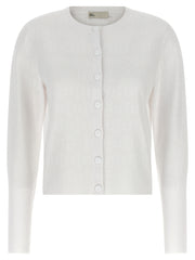 Women's White Viscose Cardigan Clothing