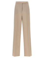 Women's Beige Virgin Wool Dress Pants