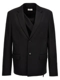 Men's Black Wool Blazer Clothing