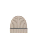 Men's Beige Cashmere Beanie Accessory