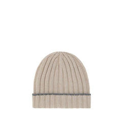 Men's Beige Cashmere Beanie Accessory