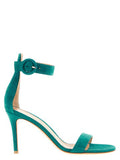 Women's Portofino Sandal Green Suede Leather Heels