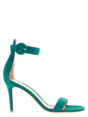 Women's Portofino Sandal Green Suede Leather Heels