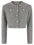 Women's Gray Polyester Cardigan Clothing