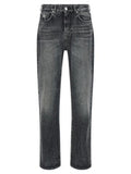 Men's Gray Cotton Straight-Leg Jeans Clothing