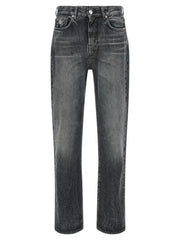 Men's Gray Cotton Straight-Leg Jeans Clothing