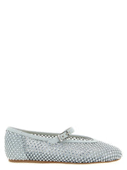 Women's Silver Polyamide Ballet Flats
