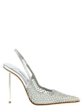 Women's Rhinestone-Embellished Slingback Heel Silver