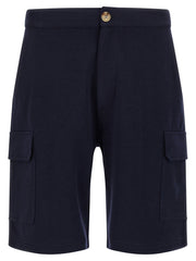 Men's Blue Cotton Bermuda Shorts