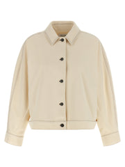 Women's Beige Cotton Jacket Clothing