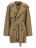 Women's Beige Cotton Coat Clothing