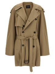 Women's Beige Cotton Coat Clothing