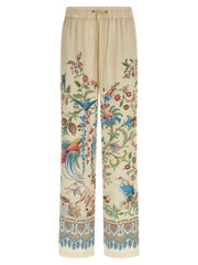 Women's Beige Polyester Casual Pants