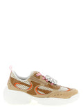 Women's Beige Calfskin Athletic Sneakers