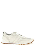 Women's White Goatskin Athletic Sneakers