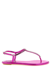 Women's Fuchsia Viscose Flat Sandals