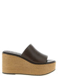 Women's Brown Calfskin Wedge Sandals