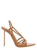 Women's Eugenie Heel Sandal Brown Calfskin Leather