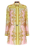 Women's Multicolor Silk Short Dress