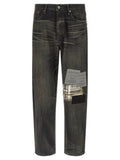 Men's Black Cotton Tapered Jeans Clothing