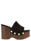 Women's Brown Suede Leather Wedge Sandals