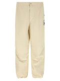 Men's Beige Cotton Athletic Pants