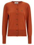 Women's Orange Cotton Cardigan Clothing