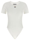 Women's White Cotton Bodysuit Clothing