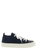 Women's Blue Cotton Low Top Sneakers