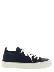 Women's Blue Cotton Low Top Sneakers