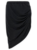 Women's Black Polyester Long Skirt