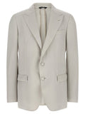 Men's Gray Virgin Wool Blazer Clothing