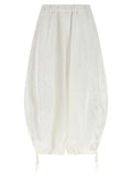 Women's White Polyester Casual Pants