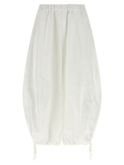 Women's White Polyester Casual Pants