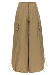 Women's Beige Polyamide Casual Pants