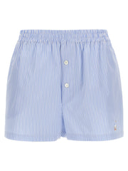 Women's Blue Cotton Bermuda Shorts