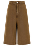 AMI Paris Garment-Dyed Cotton Bermuda Shorts — Brown
