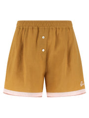 Women's Bicolor Calfskin Bermuda Shorts