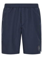 Men's Blue Polyester Bermuda Shorts