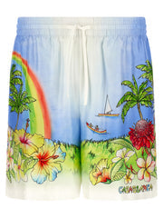 Men's Multicolor Silk Bermuda Shorts