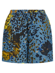 Women's Blue Polyester Bermuda Shorts
