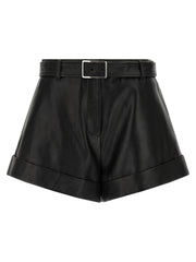 Women's Black Lamb Leather Bermuda Shorts